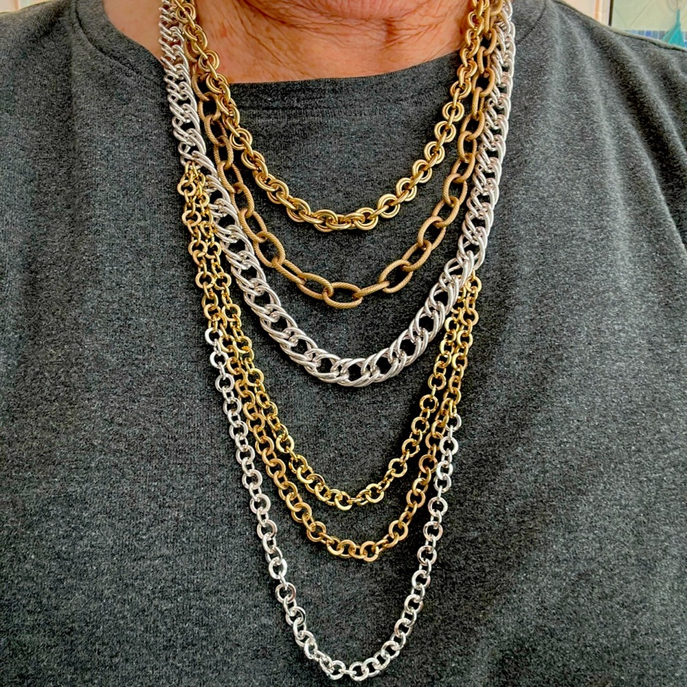 Chico silver and gold chain necklace